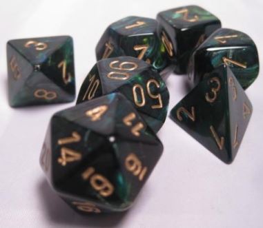 Chessex - Chessex: Scarab Jade/Gold 7-Die Set