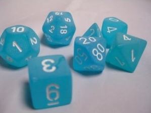 Chessex - Chessex: Frosted Carribean Blue/White 7-Die Set