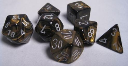 Chessex - Chessex: Leaf Black-Gold/Silver 7-Die Set