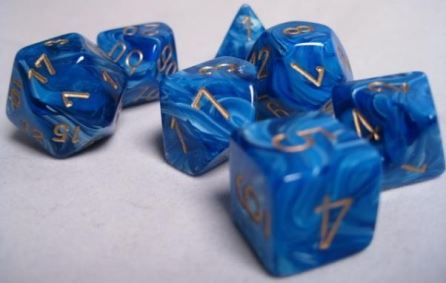 Chessex - Chessex: Vortex Blue/Gold 7-Die Set