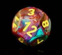 Chessex - Festive Mosaic With Yellow 7 Die Set