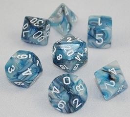 Chessex - Chessex: Lustrous Slate/White 7-Die Set
