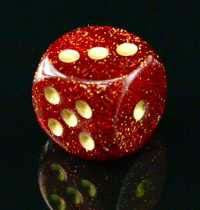 Chessex - Glitter Ruby With Gold 7 Die Set