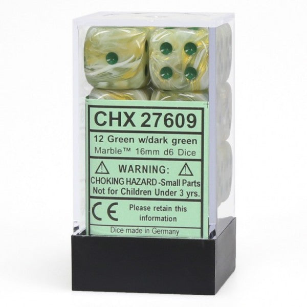 Chessex - Chessex: Marble Green/Dark Green 16Mm D6