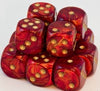 Chessex - Chessex: Scarab Scarlet/Gold 16Mm D6 Dice