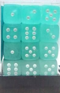 Chessex - Chessex: Frosted Teal/White 12Mm D6 Dice