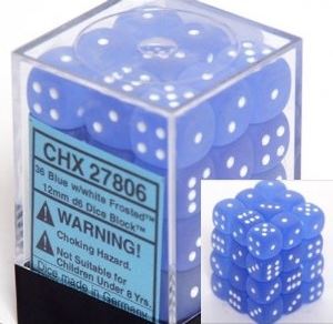 Chessex - Chessex: Frosted Blue/White 12Mm D6 Dice