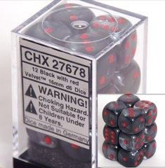 Chessex - Chessex: Velvet Black/Red 12Mm D6 Dice Block