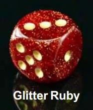 Chessex - Glitter Ruby With Gold D6 12Mm Block