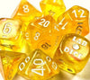 Chessex - Chessex Lab Dice 6 Borealis Canary/White Luminary 7 Die Set With Bonus Die