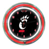 CINCINNATI NEON WALL CLOCK - 14'' BLACK FACE / RED NEON - CINNWC100-14