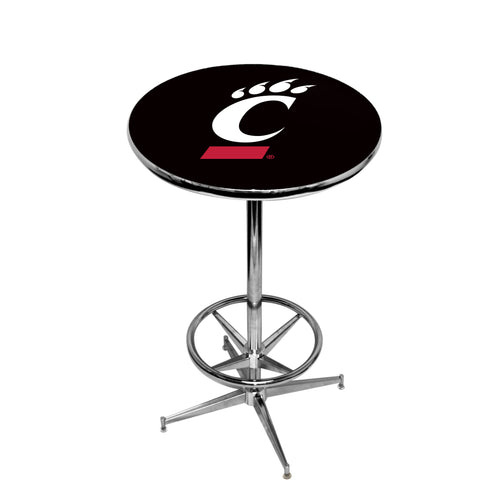 CINCINNATI CHROME FOOT RING PUB TABLE BLACK - CINPTR134