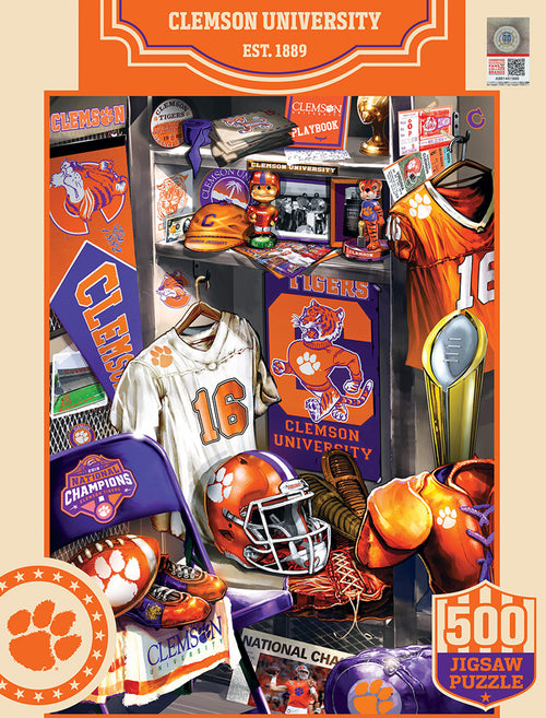 Clemson Tigers Puzzle 500 Piece Locker Room - Masterpieces Puzzle Company