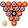CLEMSON SCHOOL COLOR NUMBERED BILLIARD BALL SET ORANGE SOLID/PURPLE STRIPE - CLMBBS100N