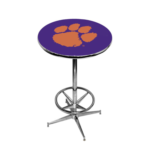 CLEMSON CHROME FOOT RING PUB TABLE PURPLE - CLMPTR112
