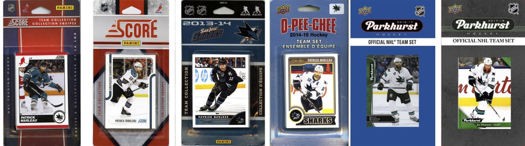 C & I Collectables SHARKS617TS NHL San Jose Sharks 6 Different Licensed Trading Card Team Sets