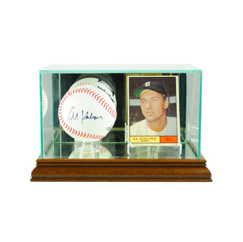 Card and Baseball Display Case with Walnut Moulding