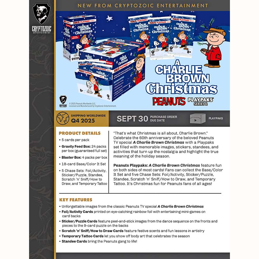 Cryptozoic Entertainment -  Playpaks - 2025 Peanuts Playpaks A Charlie Brown Christmas Gravity Feed Pre-Order
