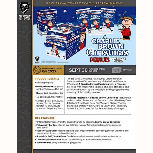 Cryptozoic Entertainment -  Playpaks - 2025 Peanuts Playpaks A Charlie Brown Christmas Gravity Feed Pre-Order