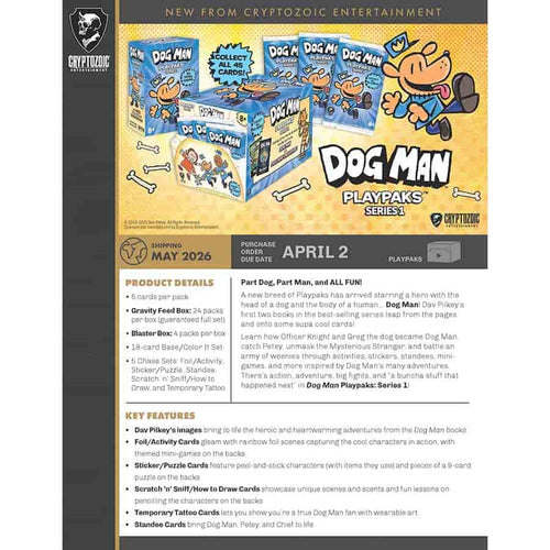 Cryptozoic Entertainment -  Playpaks - 2026 Dog Man Playpaks Series 1 Blaster Box Pre-Order