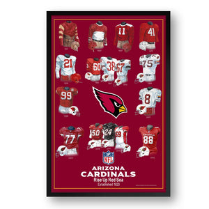 Arizona Cardinals Framed Print 10x13 Uniform Heritage - Sporticulture