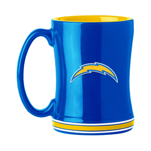 Los Angeles Chargers Coffee Mug 14oz Sculpted Relief Team Color - Logo Brands