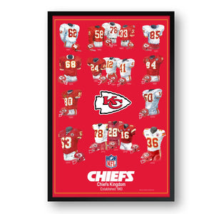 Kansas City Chiefs Framed Print 10x13 Uniform Heritage - Sporticulture