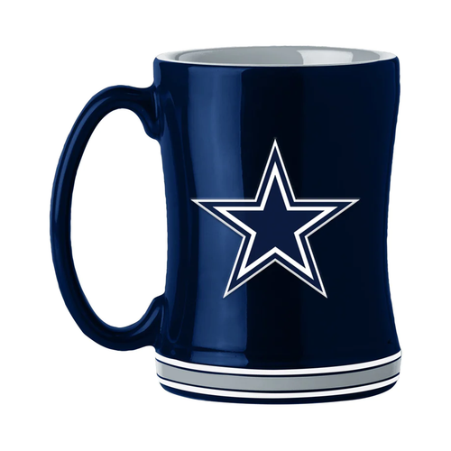 Dallas Cowboys Coffee Mug 14oz Sculpted Relief Team Color - Logo Brands