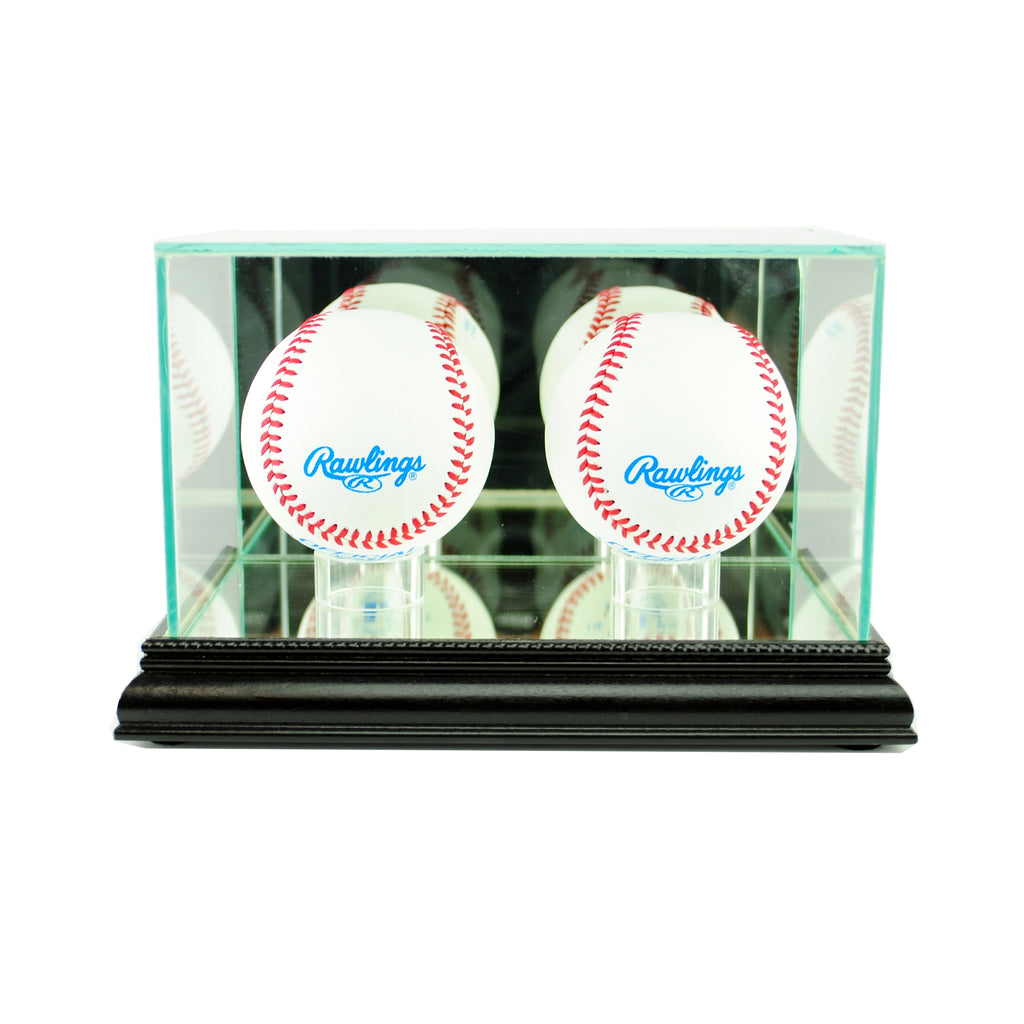 Double Baseball Display Case with Black Moulding