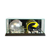 Double Mini Football Helmet Display Case with Black Moulding
