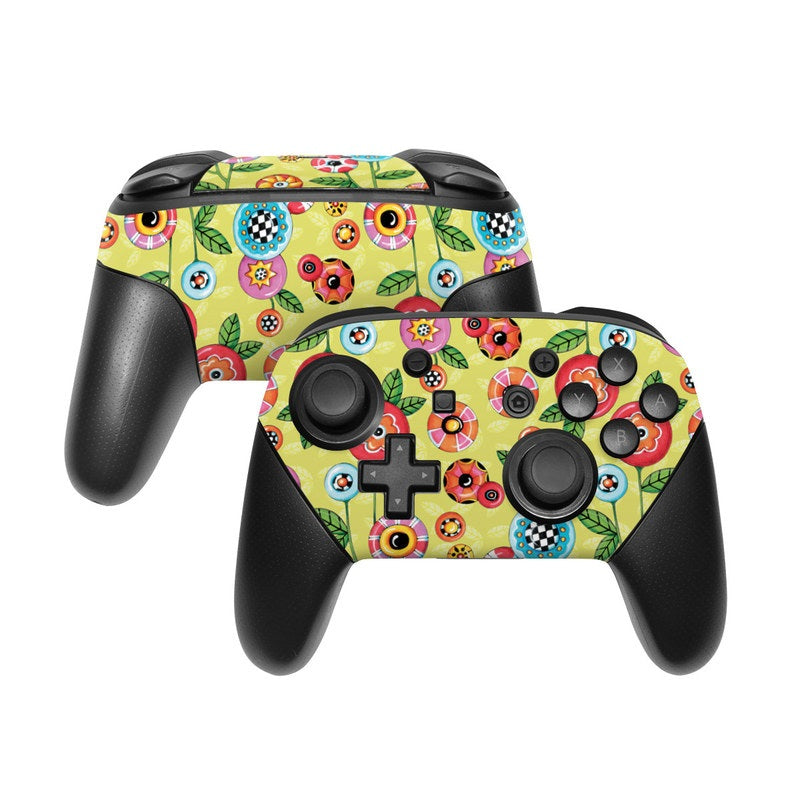 DecalGirl NSWP-BFLWRS Nintendo Switch Pro Controller Skin - Button Flowers