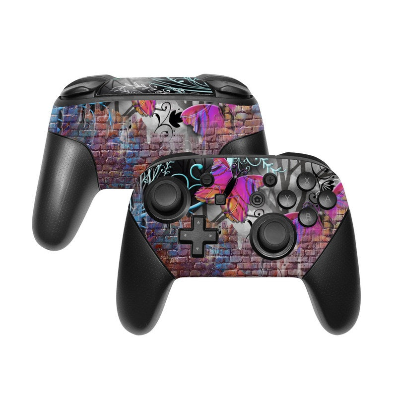 DecalGirl NSWP-BWALL Nintendo Switch Pro Controller Skin - Butterfly Wall