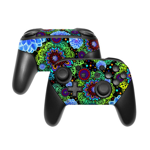 DecalGirl NSWP-FUNKYFLORA Nintendo Switch Pro Controller Skin - Funky Floratopia