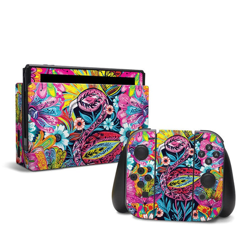 DecalGirl NSW-FLASHYFLAMINGO Nintendo Switch Skin - Flashy Flamingo