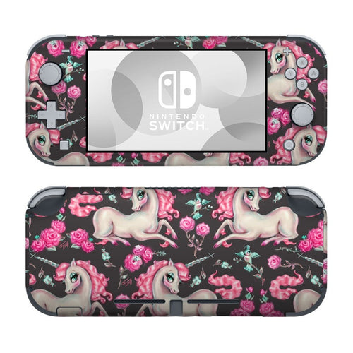 DecalGirl NSL-UNIROSECHAR Nintendo Switch Lite Skin - Unicorns and Roses