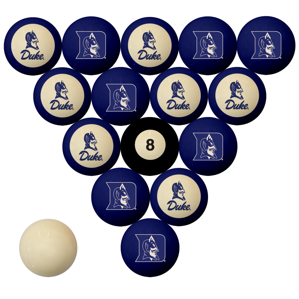 DUKE SCHOOL COLOR NUMBERED BILLIARD BALL SET BLUE SOLID/BLUE STRIPE - DUKBBS100N