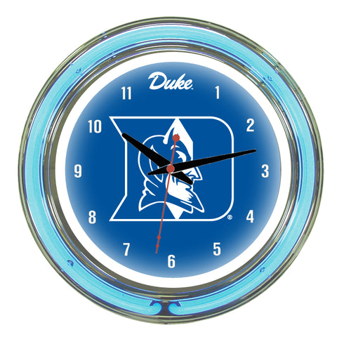 DUKE NEON WALL CLOCK - 14'' BLUE FACE / BLUE NEON - DUKNWC100-14