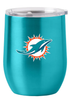 Miami Dolphins Travel Tumbler 16oz Stainless Steel Curved - Logo Brands