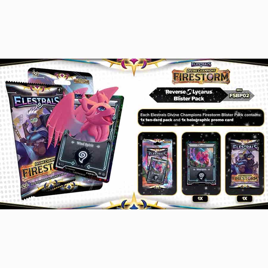Elestrals Llc -  Elestrals Tcg: Firestorm: Reverse Stellar Lycarus Blister Pack