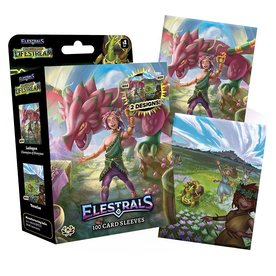 Elestrals Llc -  Elestrals Tcg: Lifestream: Ladogon (Champion Of Dionysus) Card Sleeves Pre-Order