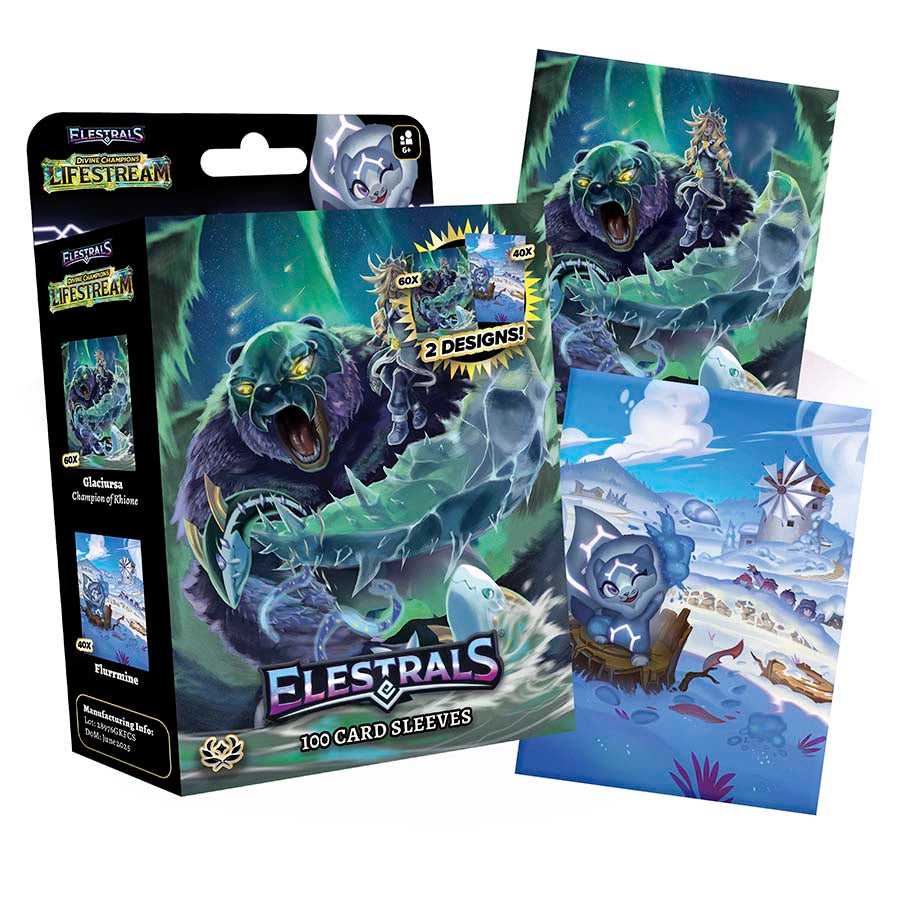 Elestrals Llc -  Elestrals Tcg: Lifestream: Glaciursa (Champion Of Khione) Card Sleeves Pre-Order