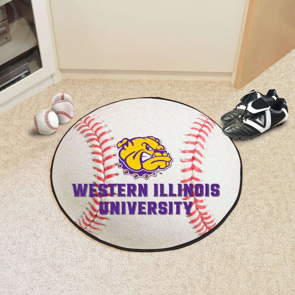 Fanmats - Western Illinois University Baseball Mat 27'' diameter