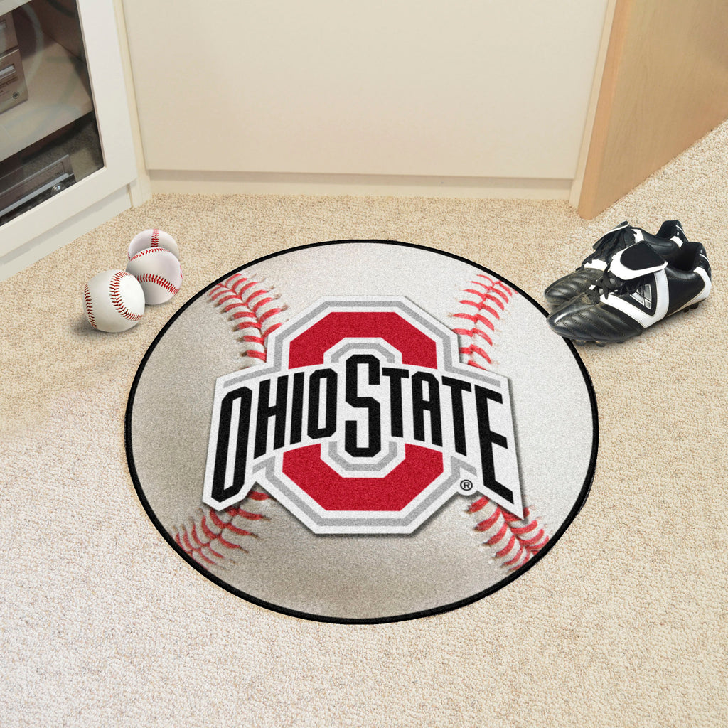 Fanmats - Ohio State University Baseball Mat 27'' diameter