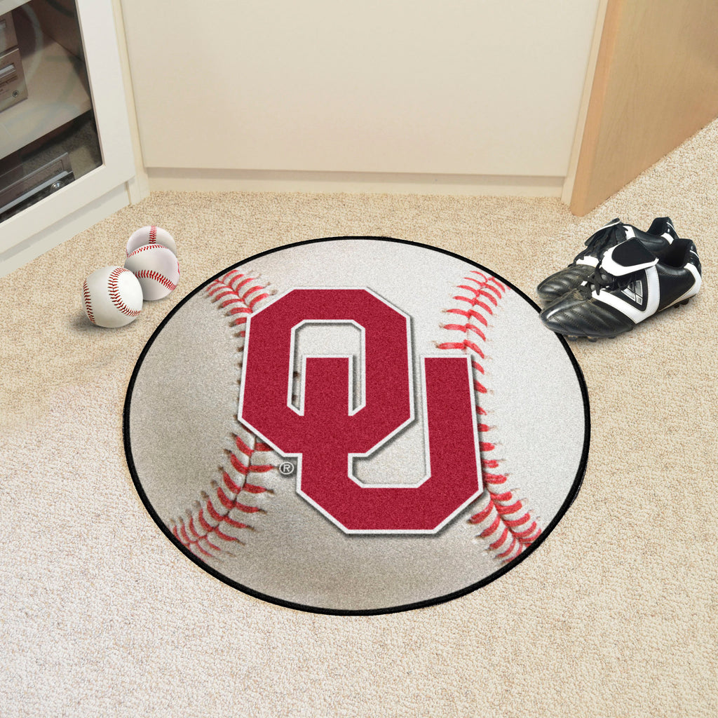 Fanmats - University of Oklahoma Baseball Mat 27'' diameter