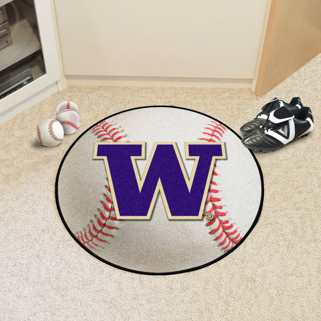 Fanmats - University of Washington Baseball Mat 27'' diameter