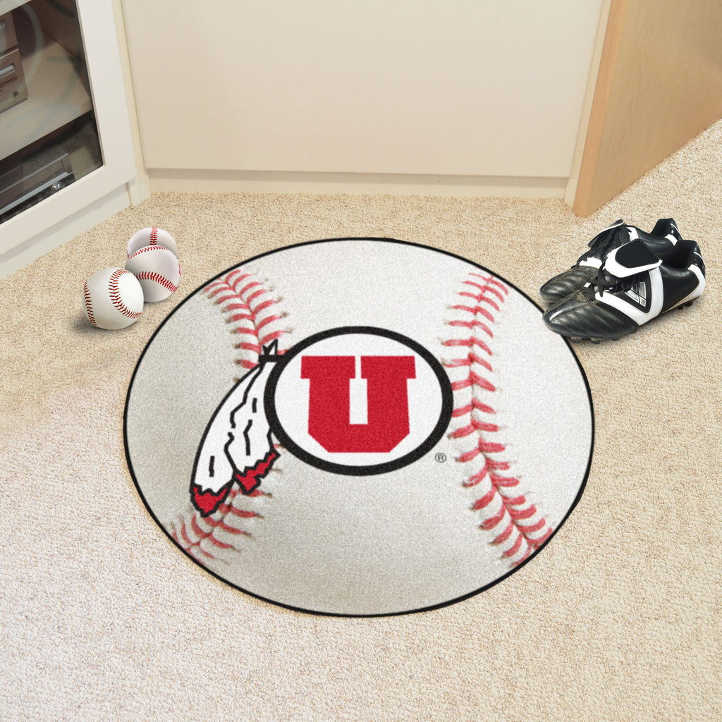 Fanmats - University of Utah Baseball Mat 27'' diameter
