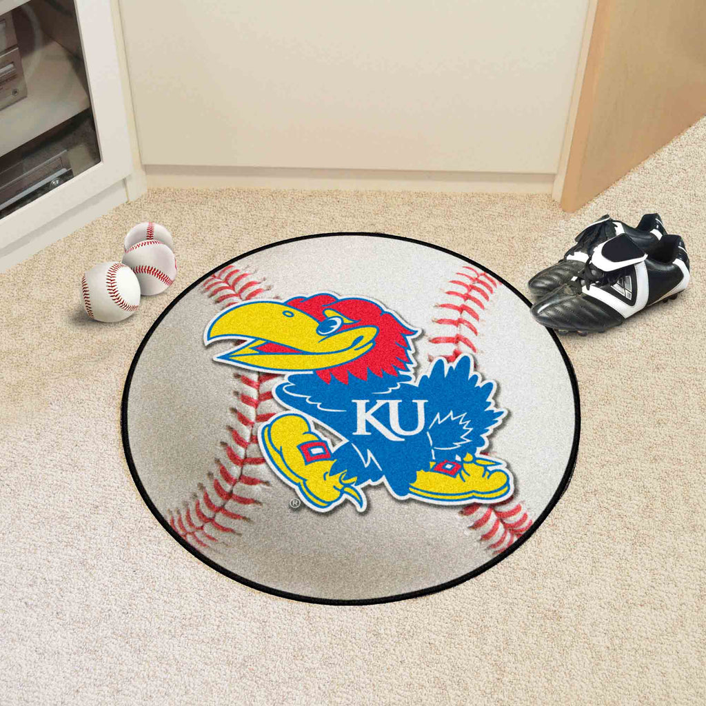 Fanmats - University of Kansas Baseball Mat 27'' diameter
