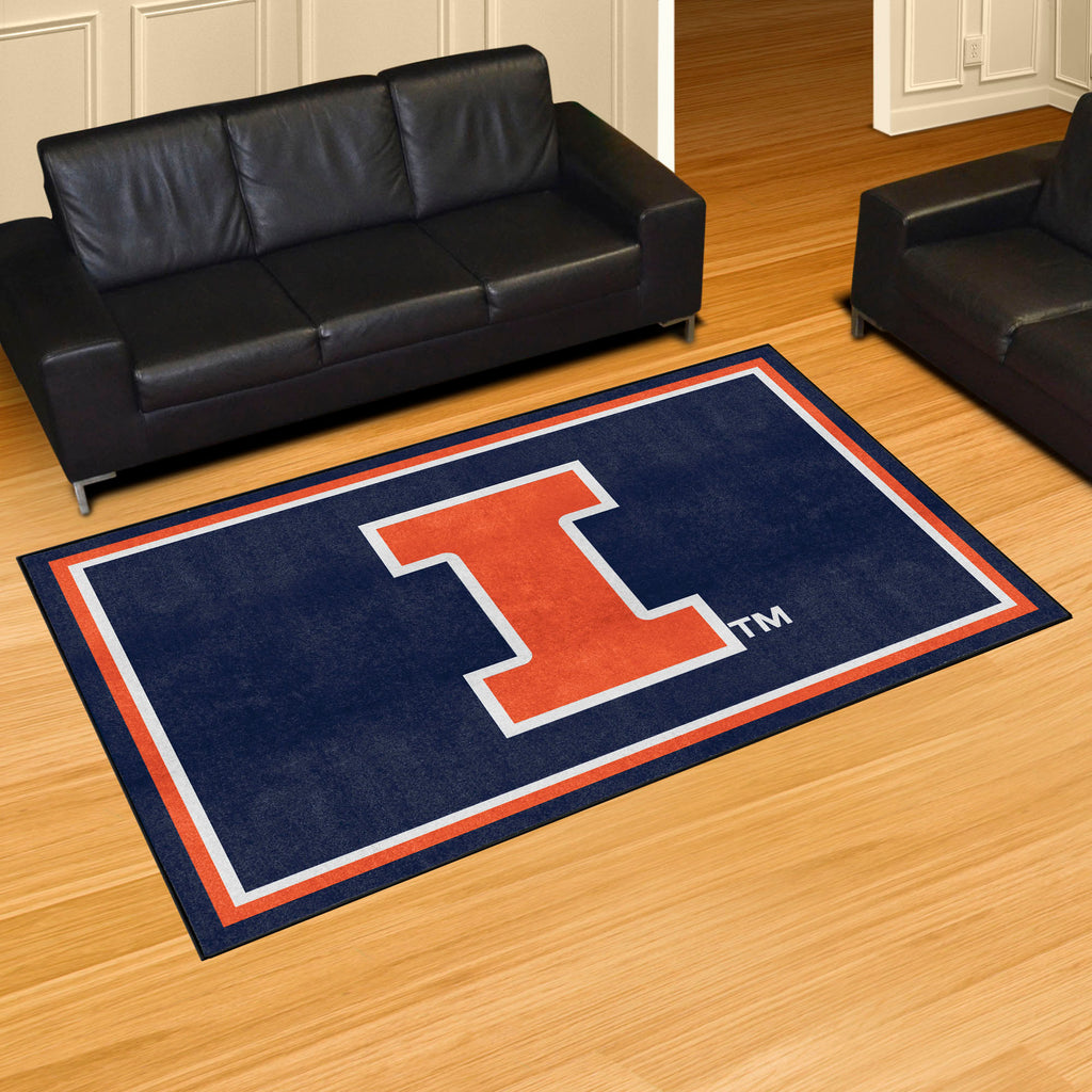 Fanmats - University of Illinois 5x8 Rug 59.5''x88''