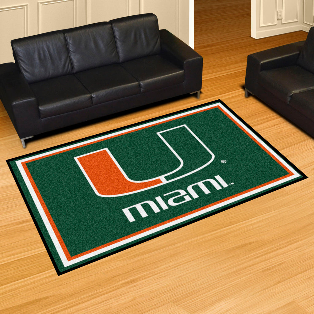 Fanmats - University of Miami 5x8 Rug 59.5''x88''