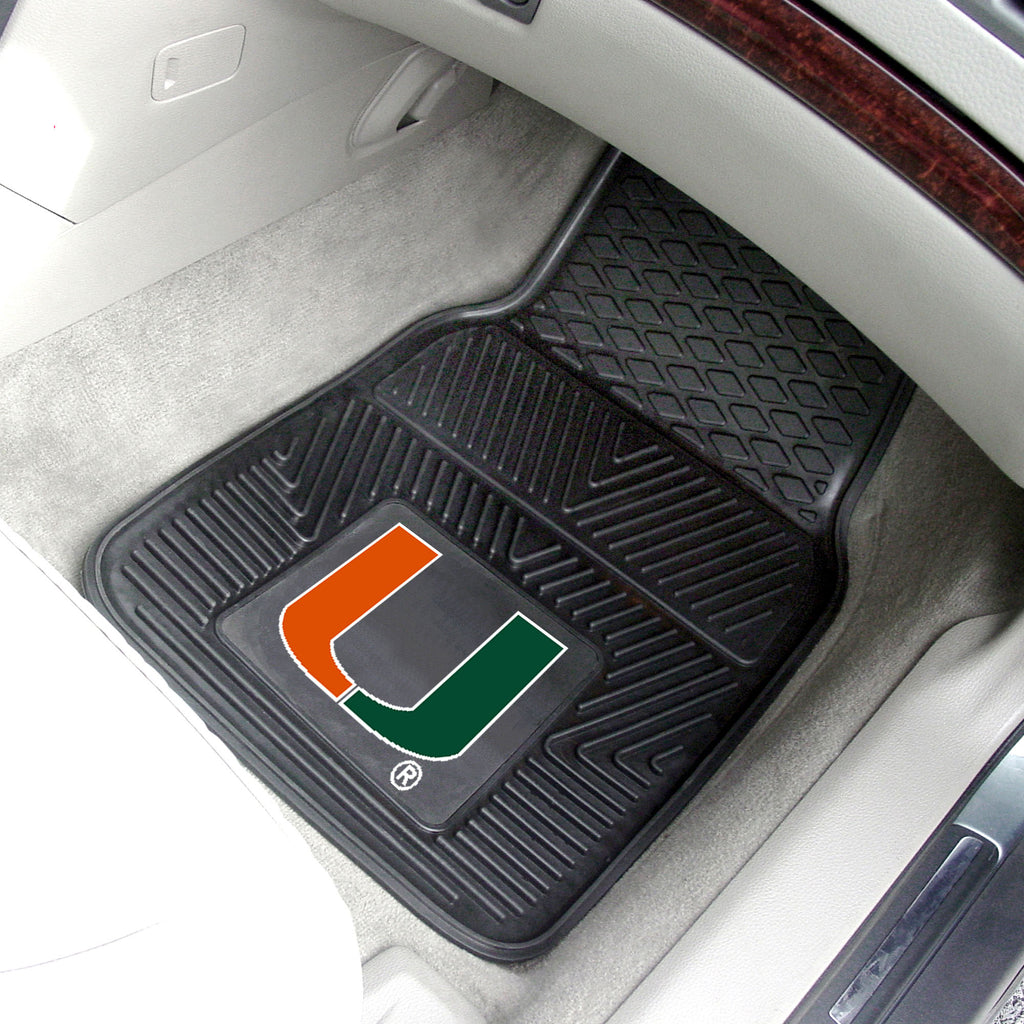 Fanmats - University of Miami 2-pc Vinyl Car Mat Set 17''x27''